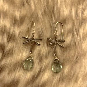Artisan-made Dragonfly Earrings with Gems